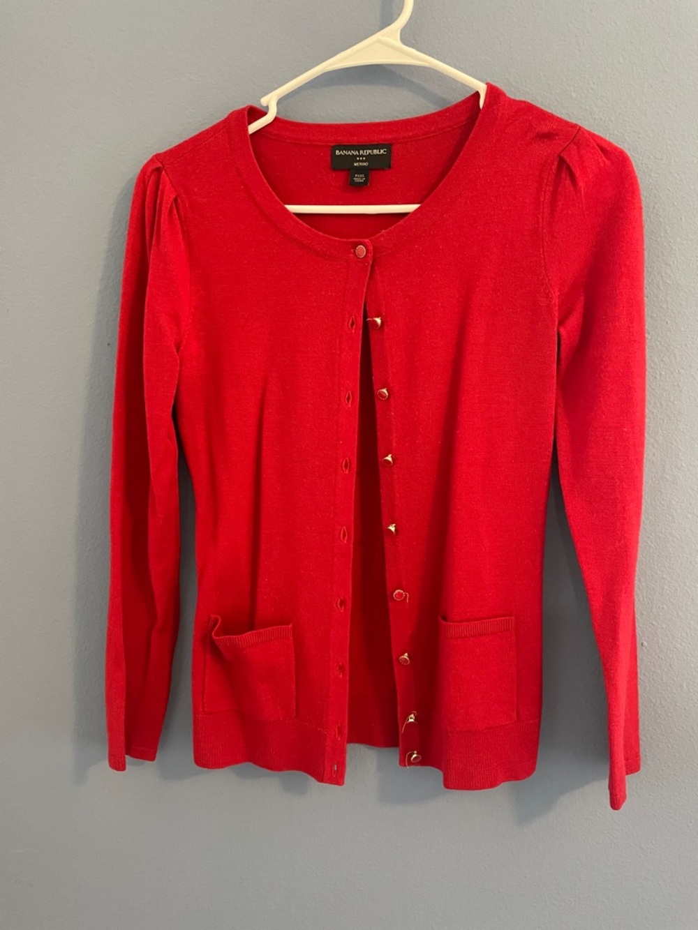 Banana Republic Merino Women's Red Button Cardigan